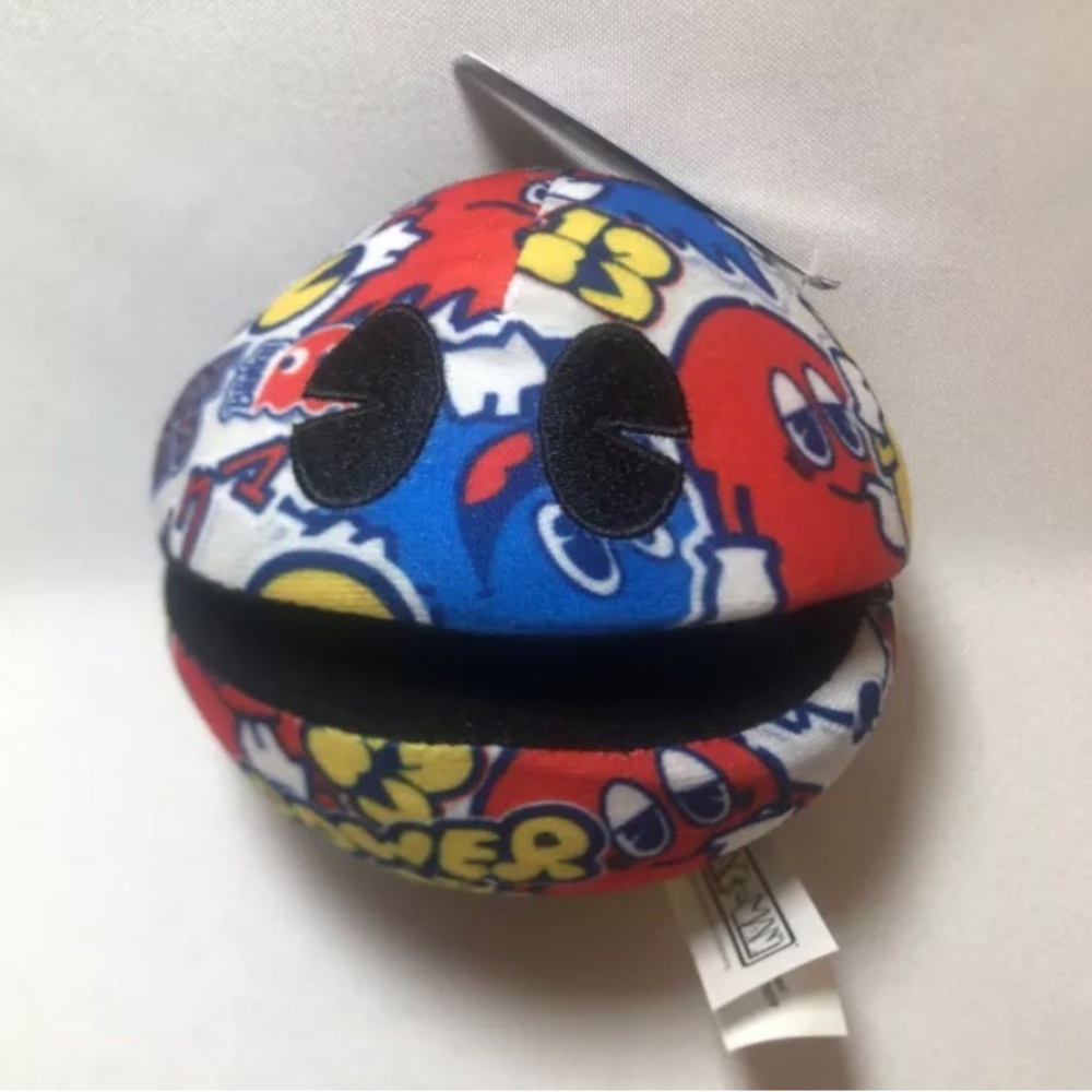 Pac-Man Sticker Bomb Plush 5 “ Toy Stuffed Doll Pacman 80"s Figure Blue NWT